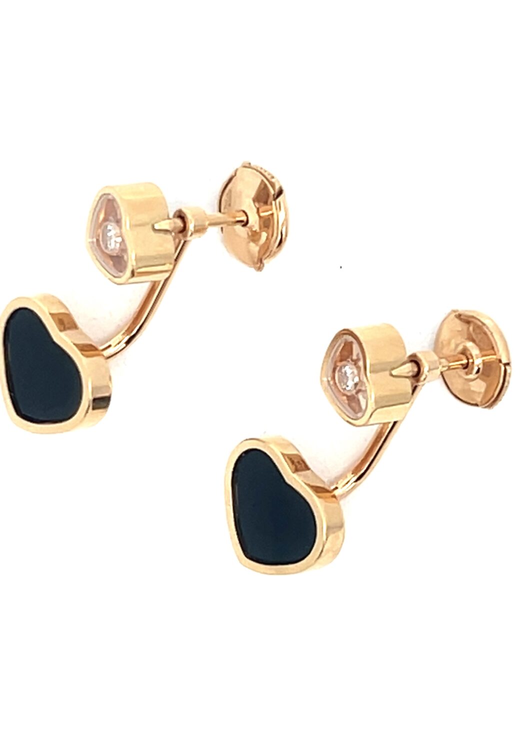 Chopard Happy Haerts Ohrstecker Diamanten mit Onyx