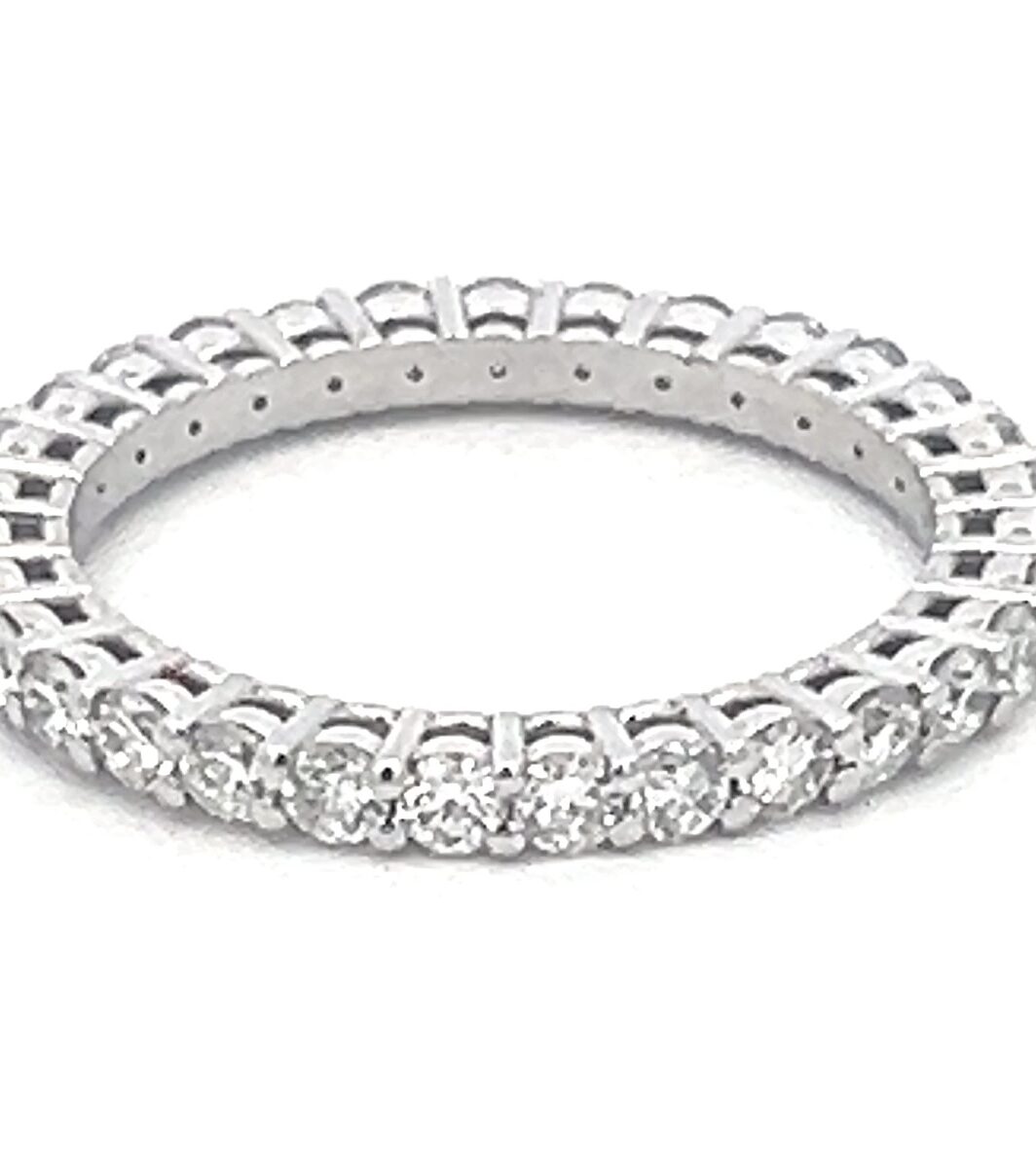 Memory Ring 585 Weißgold RG 53 1,15ct Diamanten