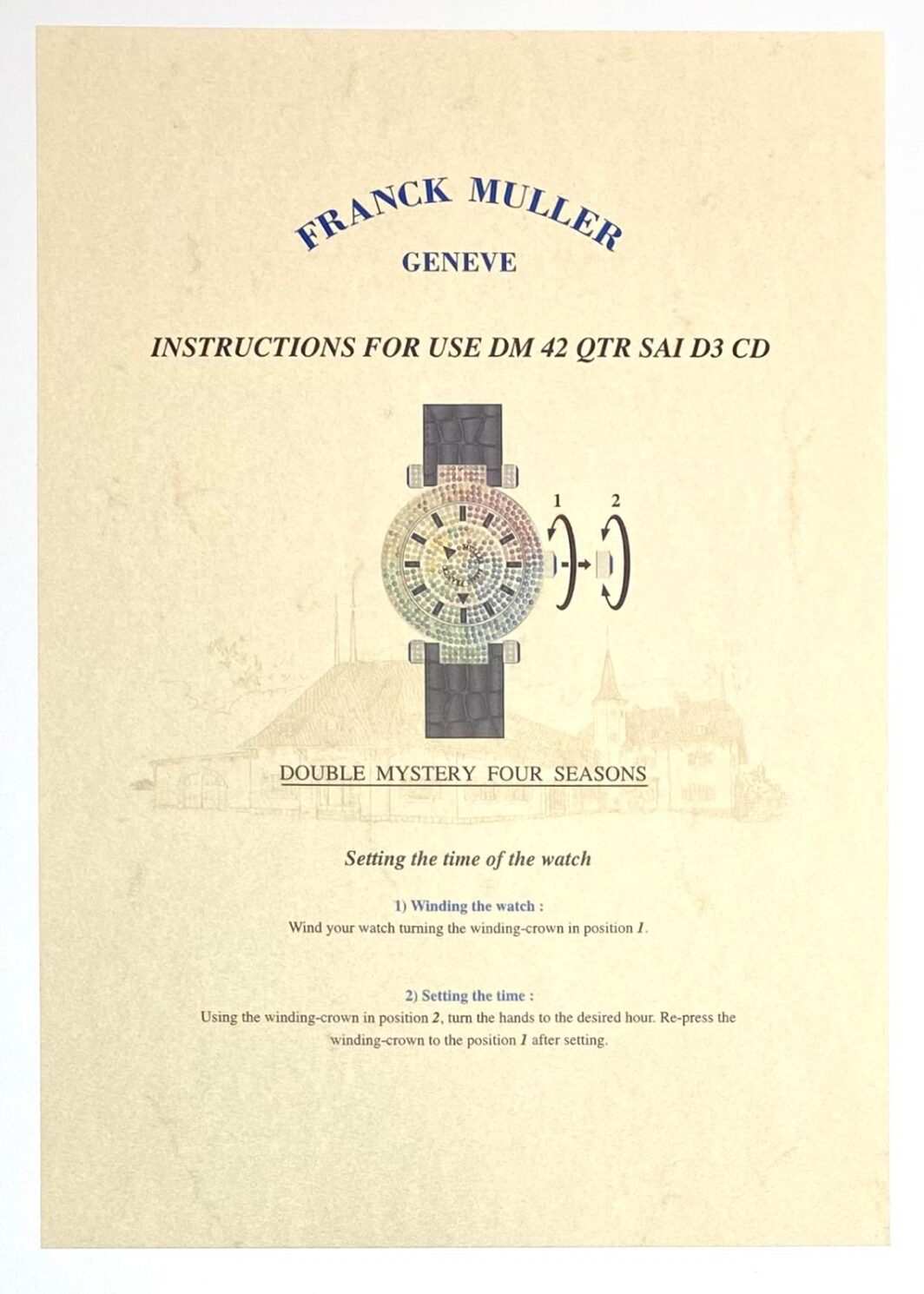 Franck Muller Geneve Instructions for use DM 42 QTR SAi D3 CD Anleitung/Beschreibung