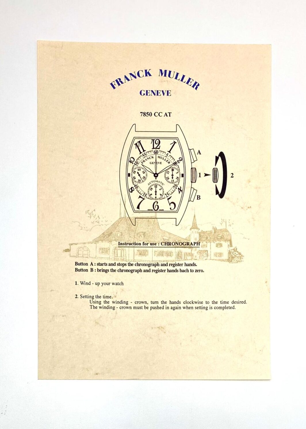 Franck Muller Geneve 7850 CC AT Anleitung/Beschreibung