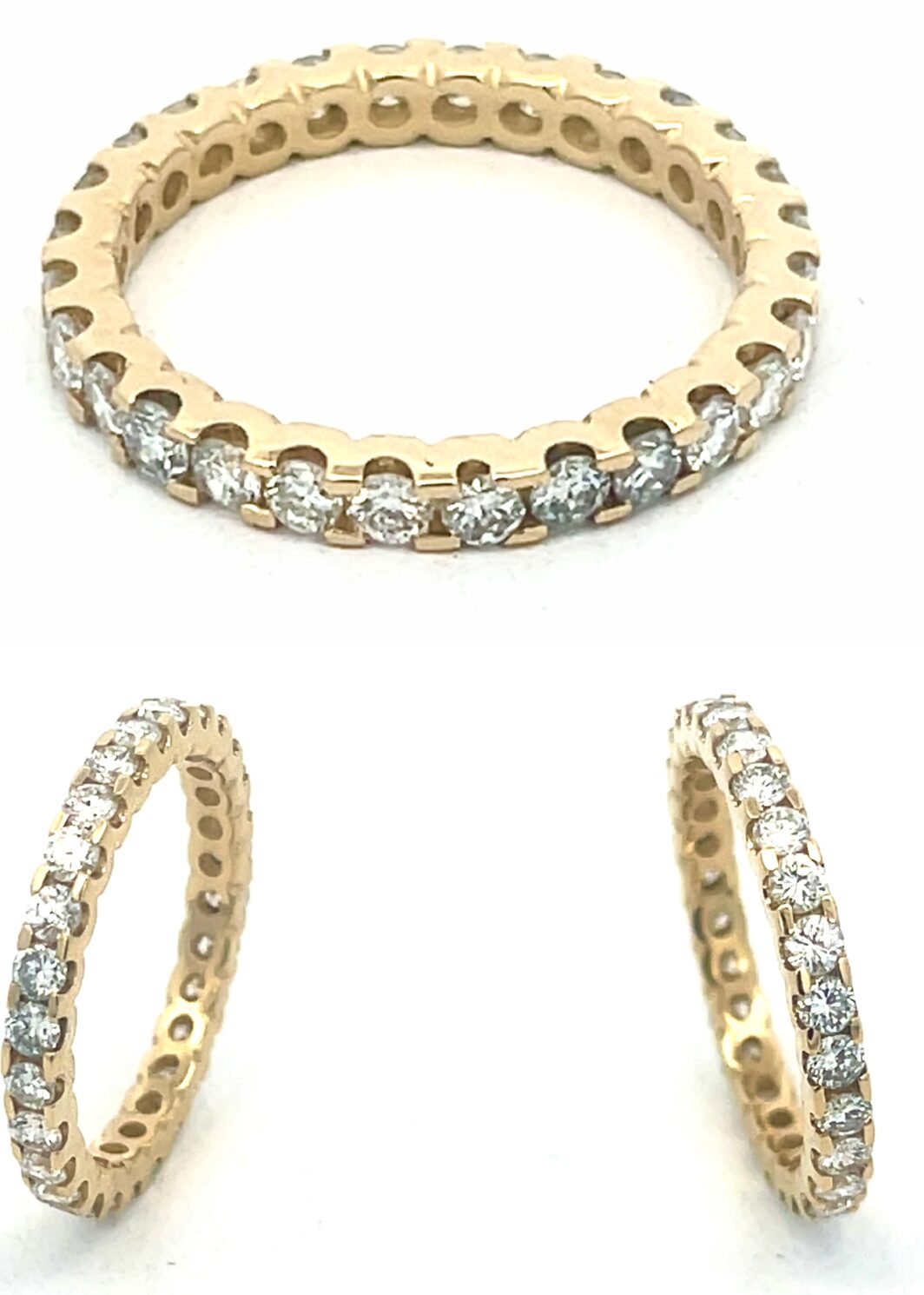 Memory Diamant-Ring 585 Gelbgold 1,2 Carat Natürliche Diamanten