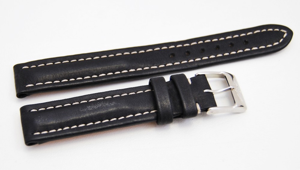 Breitling Lederband mit Dornschliesse 15/14 mm schwarz